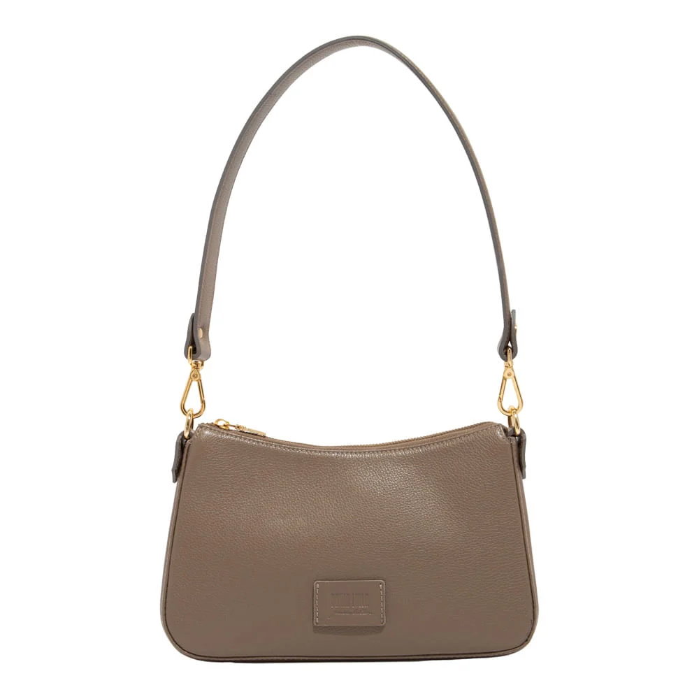Bolsa Baguete Média Couro Floater Cinza Fog - vista 1 de 3