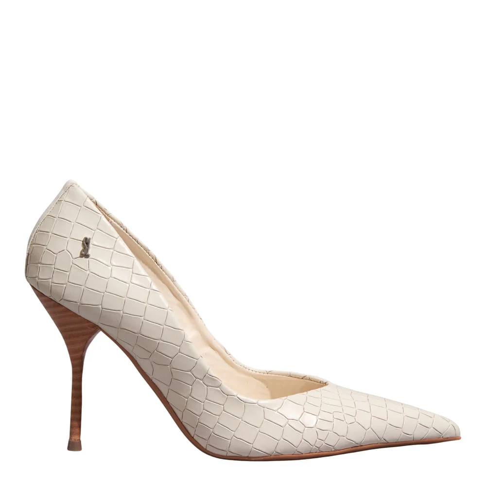 Scarpin Croco Nature Vanilla - vista 1 de 3