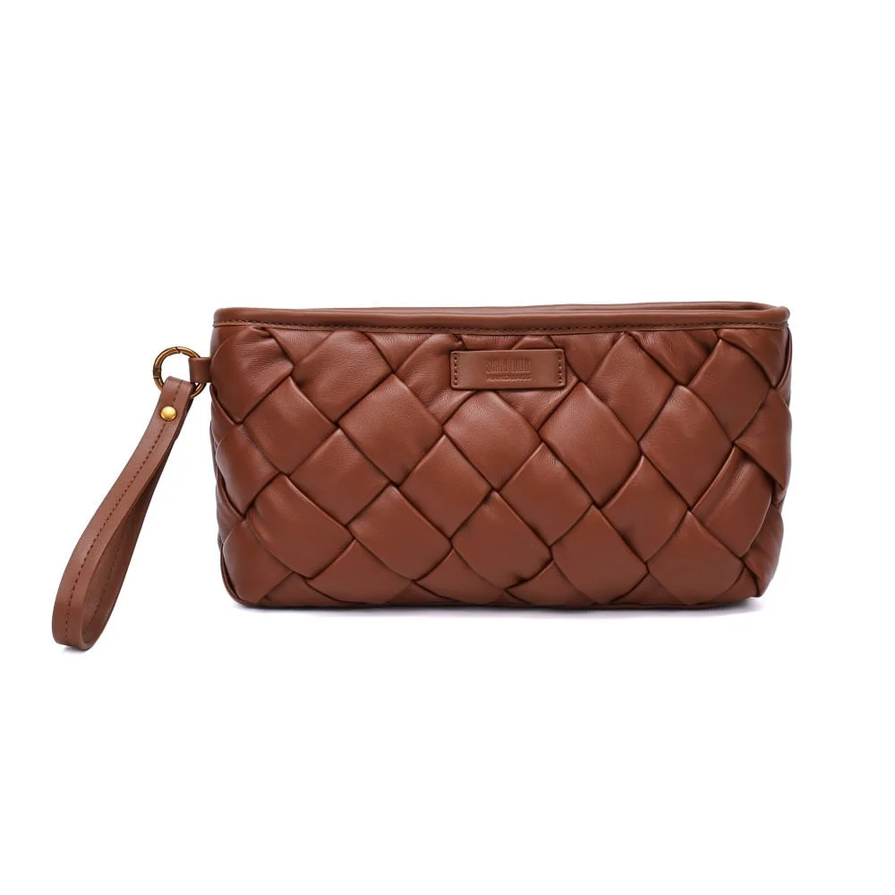 Clutch Pequena Soft Marroom Alça De Mão - vista 1 de 5