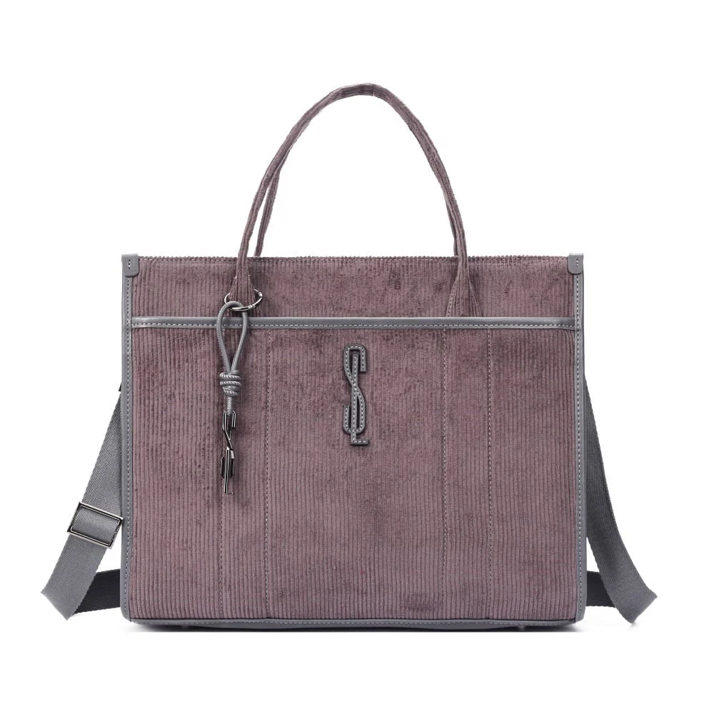Bolsa Veludo Cinza Alça Dupla - vista 1 de 9
