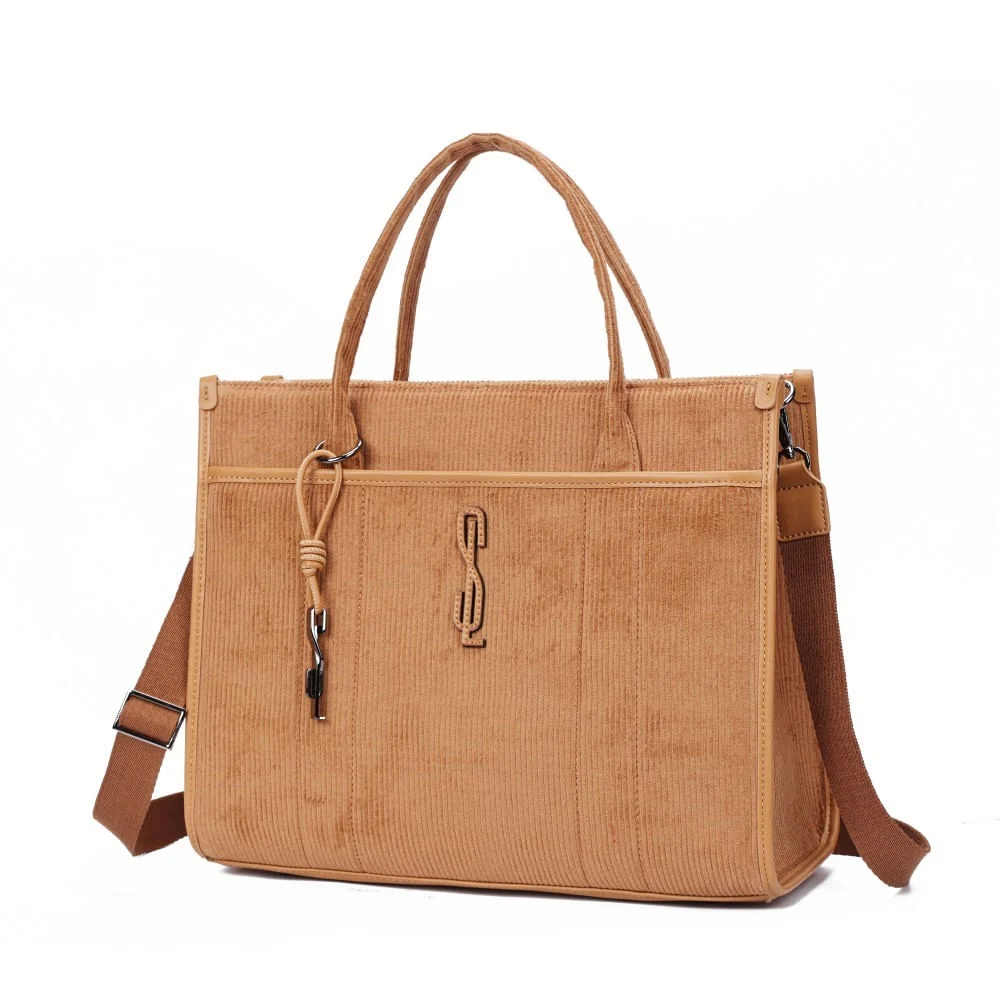 Bolsa Veludo Caramelo Alça Dupla - vista 3 de 8