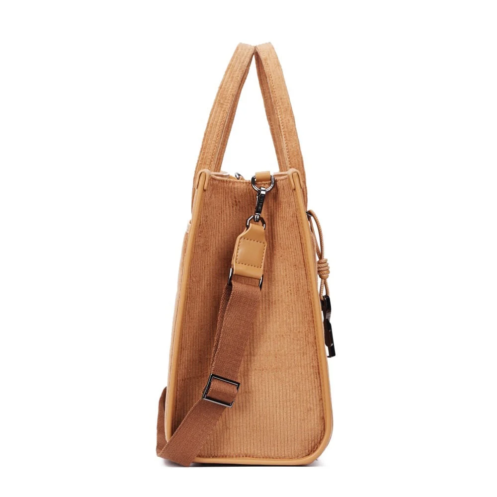 Bolsa Veludo Caramelo Alça Dupla - vista 4 de 8