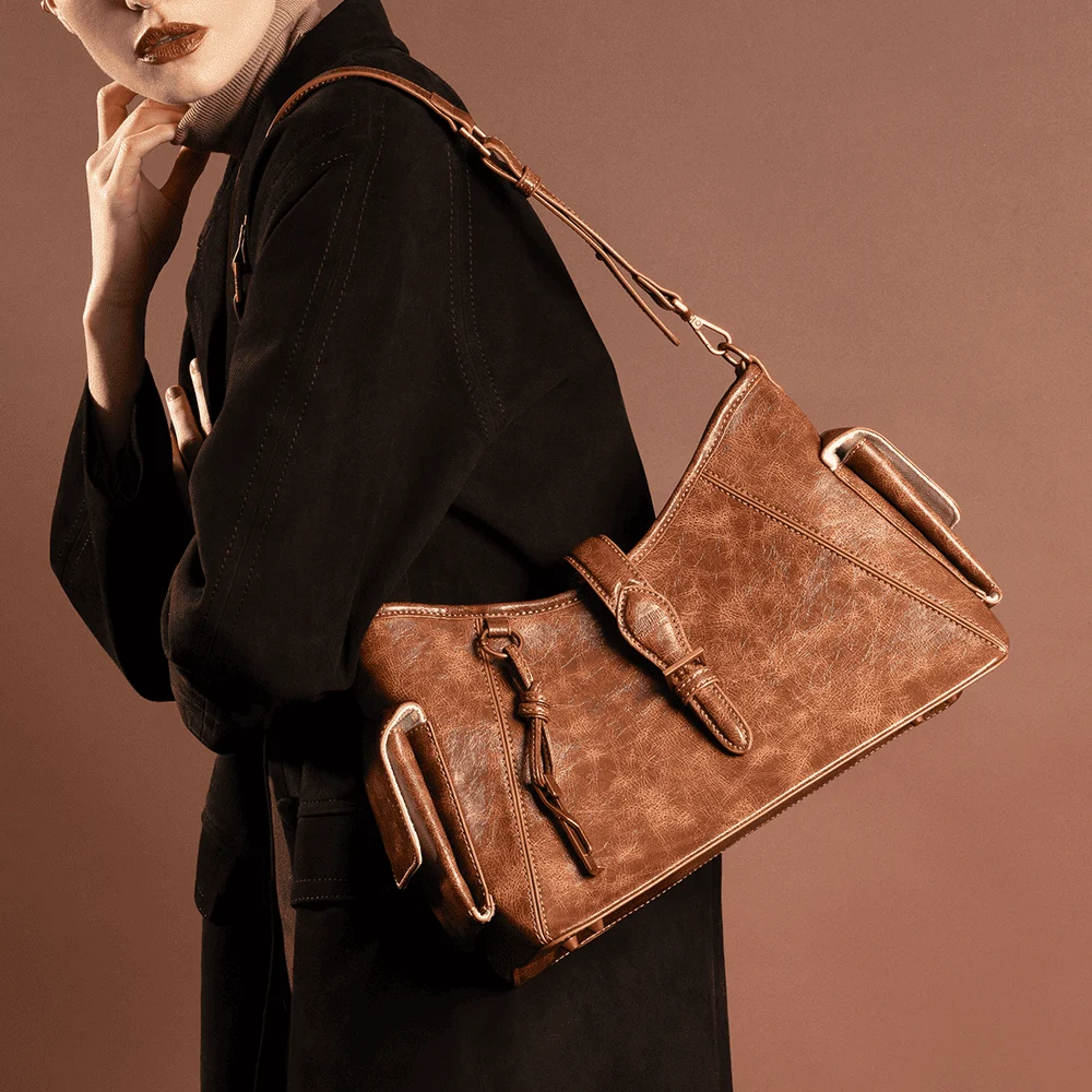 Bolsa Rustica Marrom Alça De Ombro - vista 1 de 6