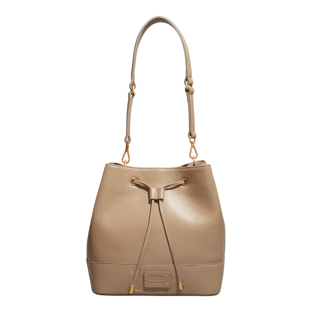 Bolsa Couro Floater Bege Alça De Ombro - vista 1 de 3