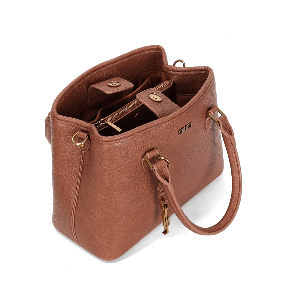Bolsa Tote Floater Marrom Safari Alça Dupla - vista 3 de 3