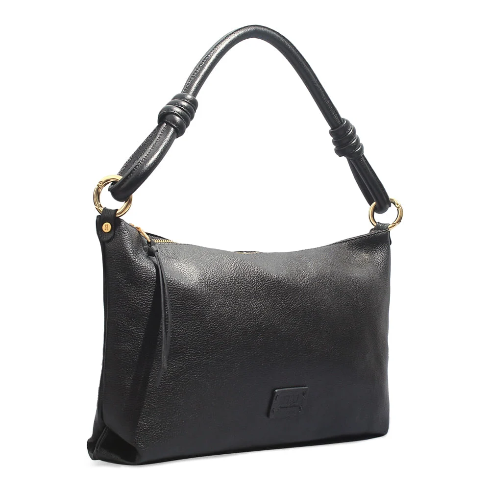 Bolsa Couro Floater Preta Alça De Ombro - vista 2 de 3