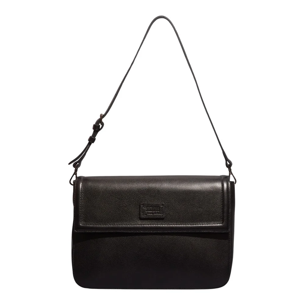 Bolsa Couro Floater Preta Alça De Ombro - vista 1 de 3