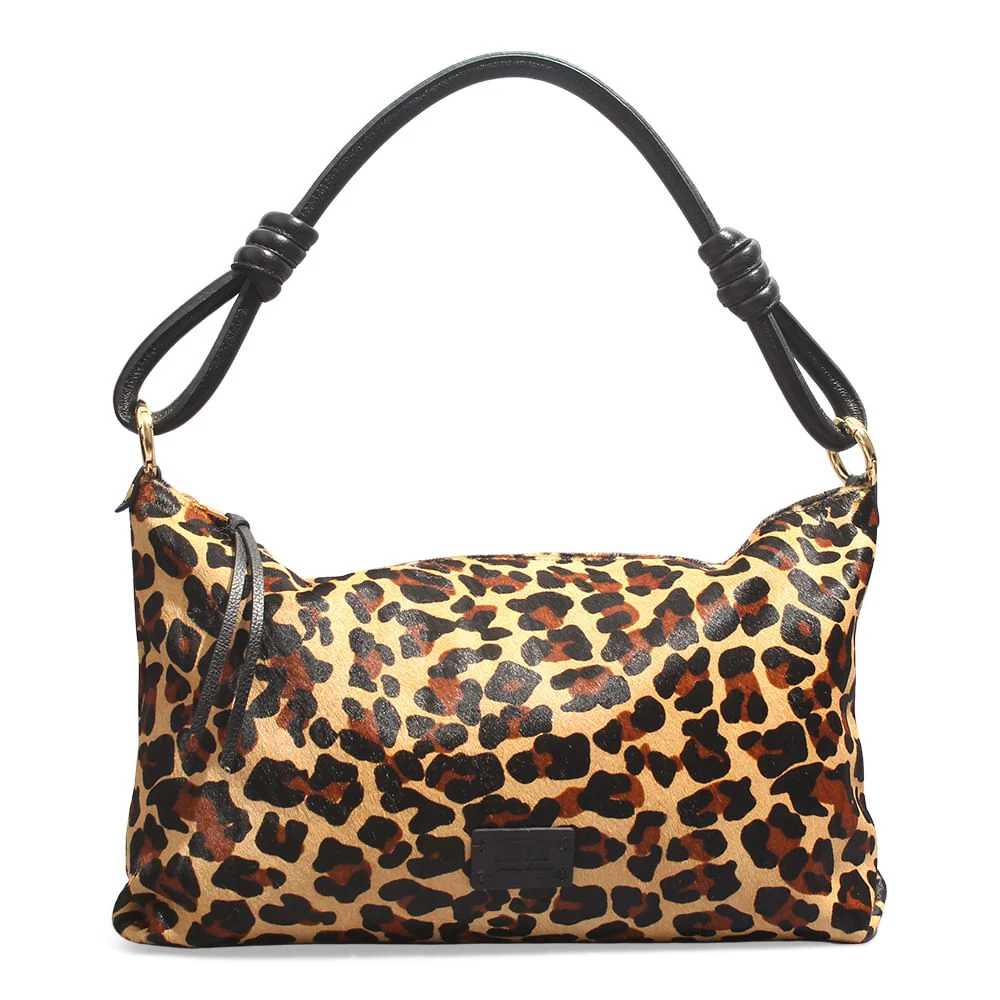 Bolsa Couro Estampa Animal Print Pelo Onça Alça De Ombro - vista 1 de 3