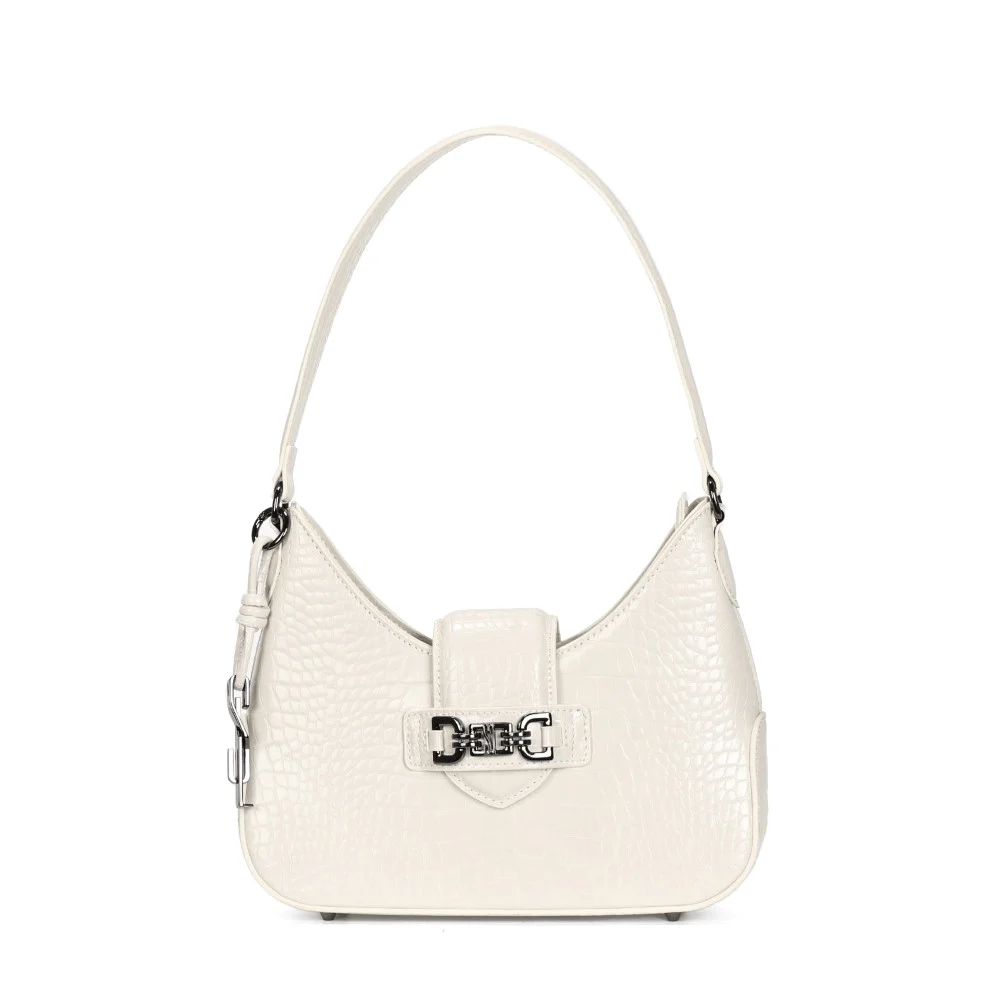 Bolsa Baguete Croco Off White Alça De Ombro - vista 1 de 3