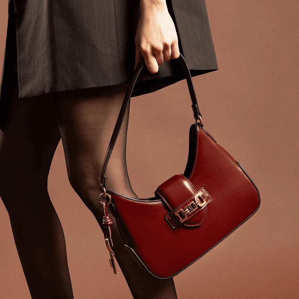 Bolsa Baguete Média Soft Liso Marsala Bridão - vista 2 de 5