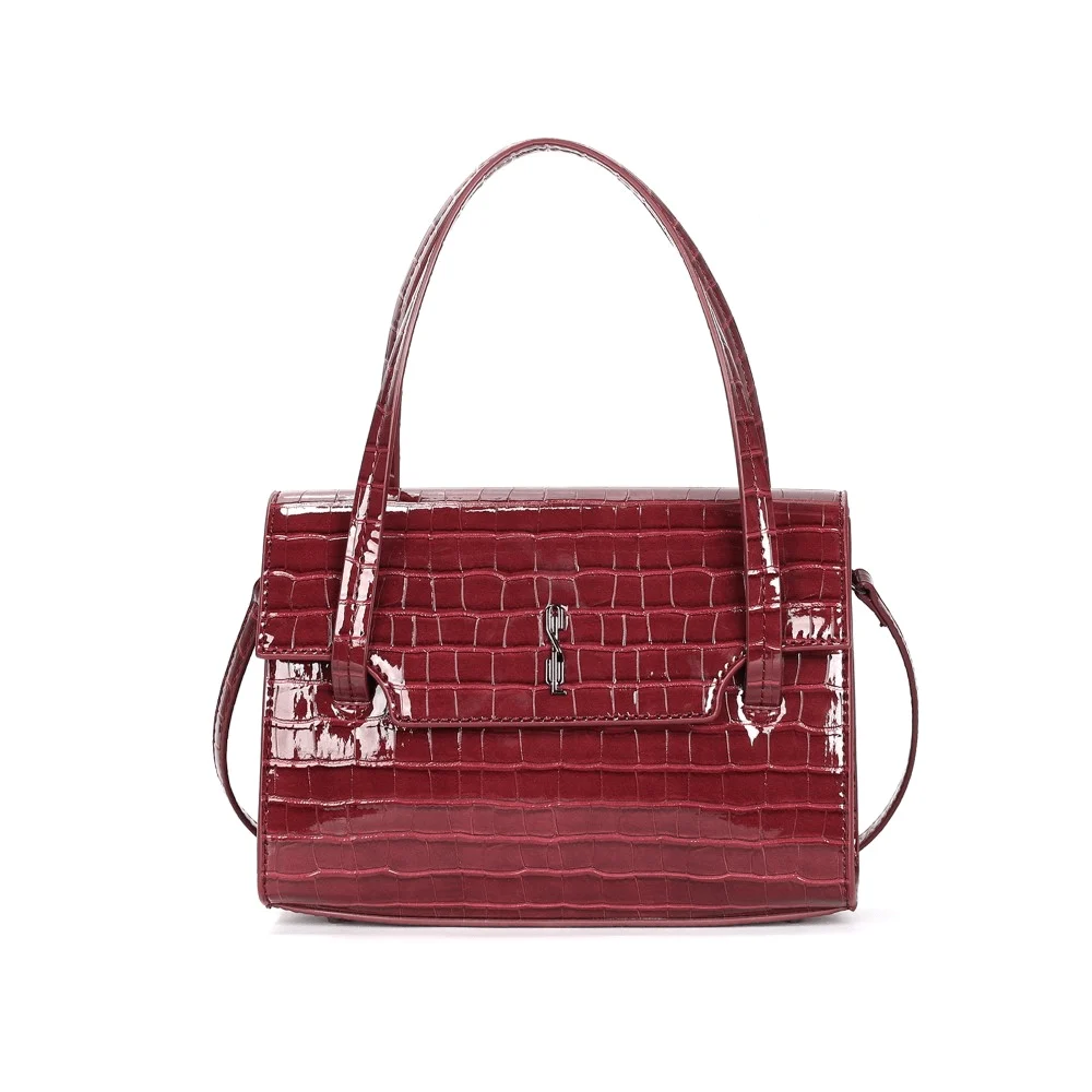 Bolsa Croco Vermelho Alça Dupla - vista 1 de 3