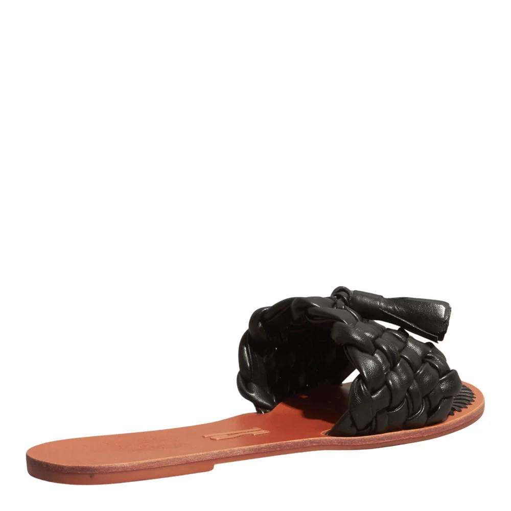 Rasteira Flat Napa Soft Preta Bico Redondo - vista 4 de 5