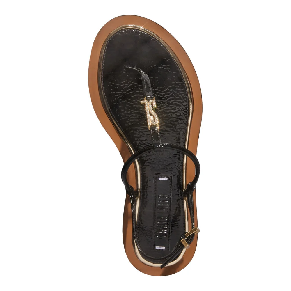 Rasteira verniz glossy preto - vista 4 de 5