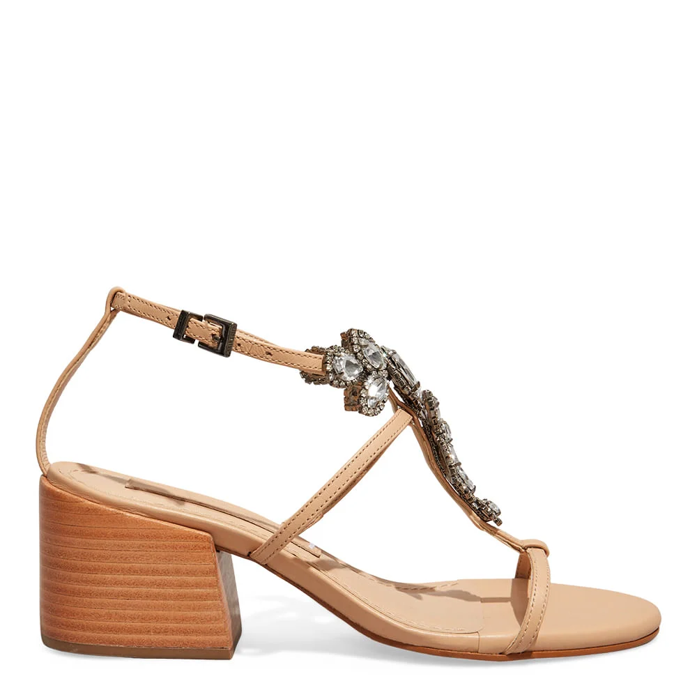 Sandália couro confort beige - vista 1 de 4