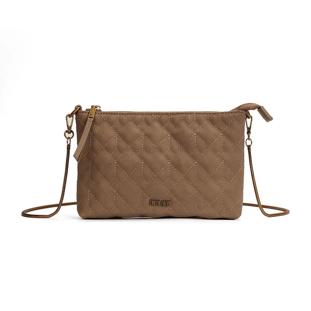 Bolsa Pequena Camurça Marrom Claro Alça Transversal - vista 1 de 6