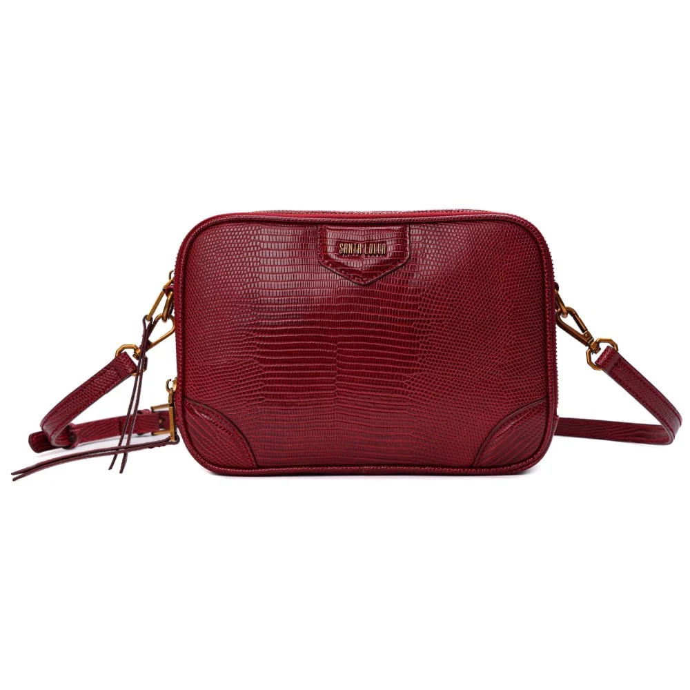 Bolsa Pequena Material Lizard Vermeha Alça Transversal - vista 1 de 6