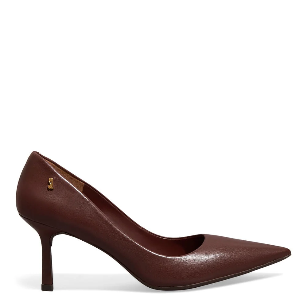Scarpin Couro Pelica Soft Marrom Dark Cocoa - vista 1 de 3