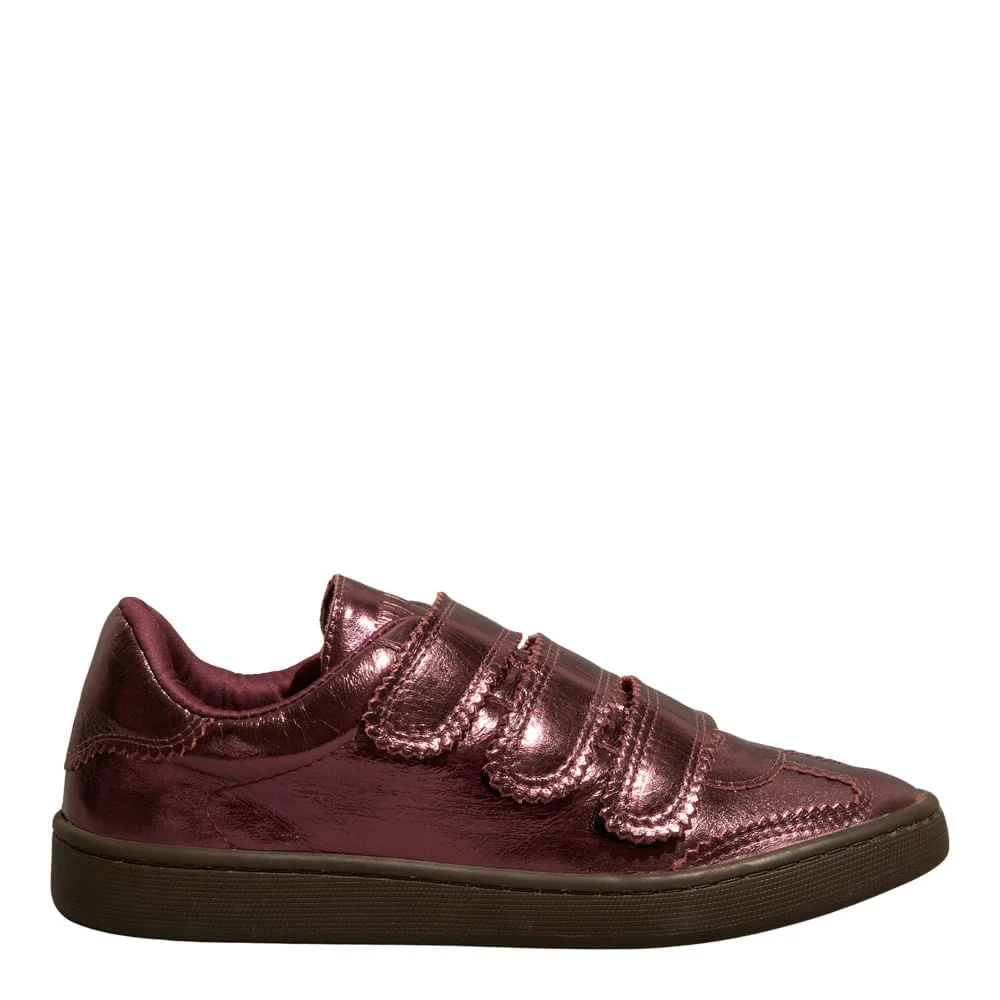 Tênis Velcro Couro Metalizado Marsala - vista 1 de 4
