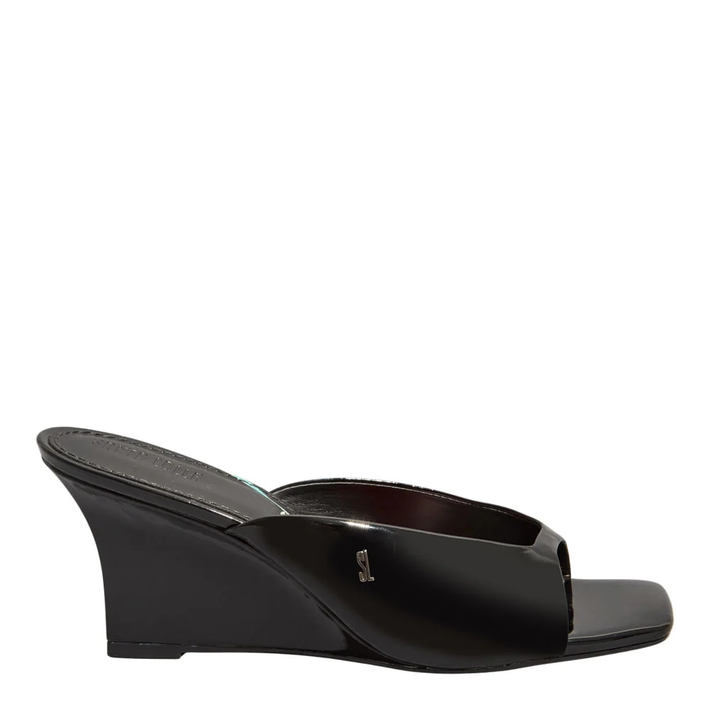 Mule Verniz Anzeli Preto Salto Anabela - vista 1 de 4