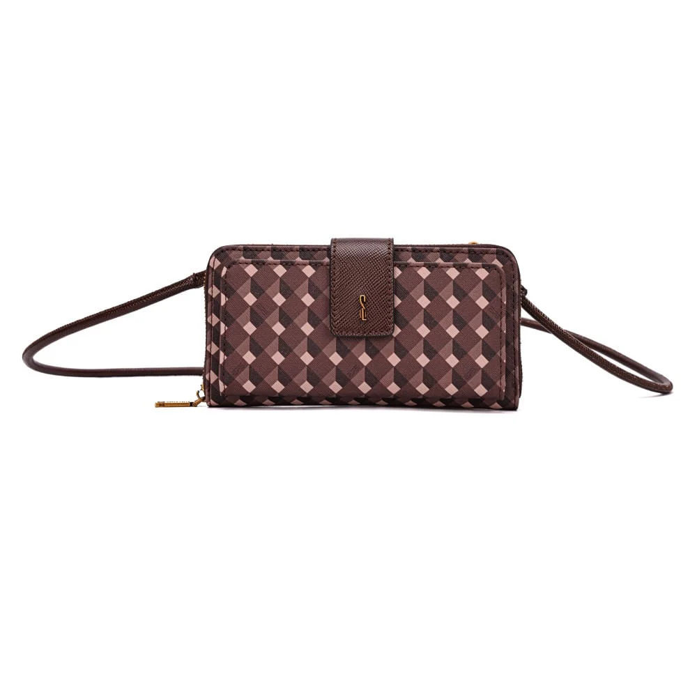Carteira Bolsa Risco Cubos Brown - vista 1 de 6