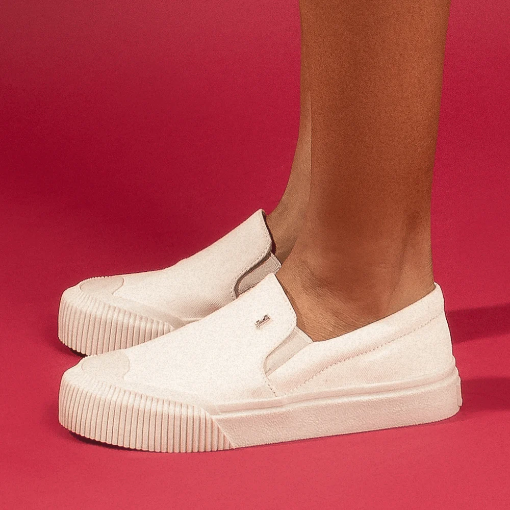 Tênis Slip On Lona Deserto Branco - vista 1 de 6