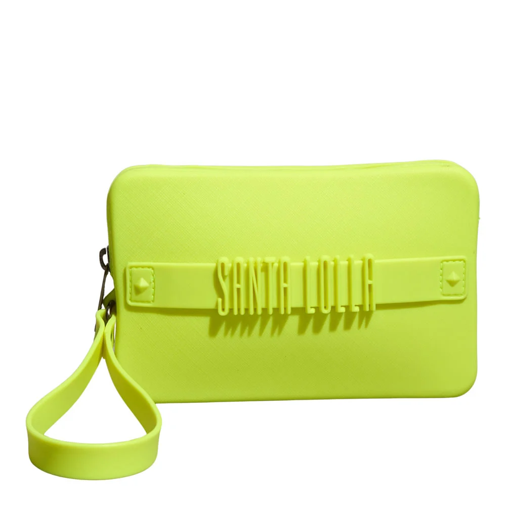 Clutch Borracha Amarelo Alça De Mão - vista 1 de 4