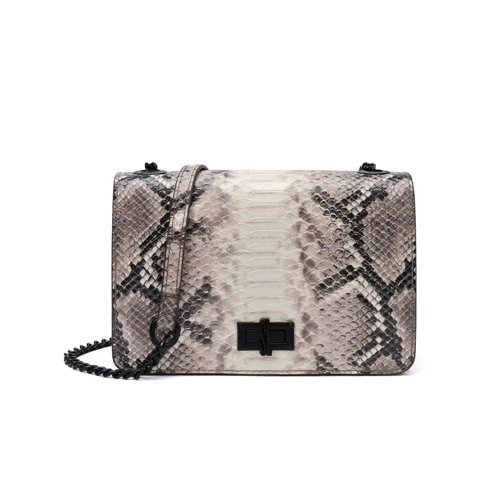 Bolsa Pequena Estampa Animal Print Cobra Alça Transversal Corrente - vista 1 de 5
