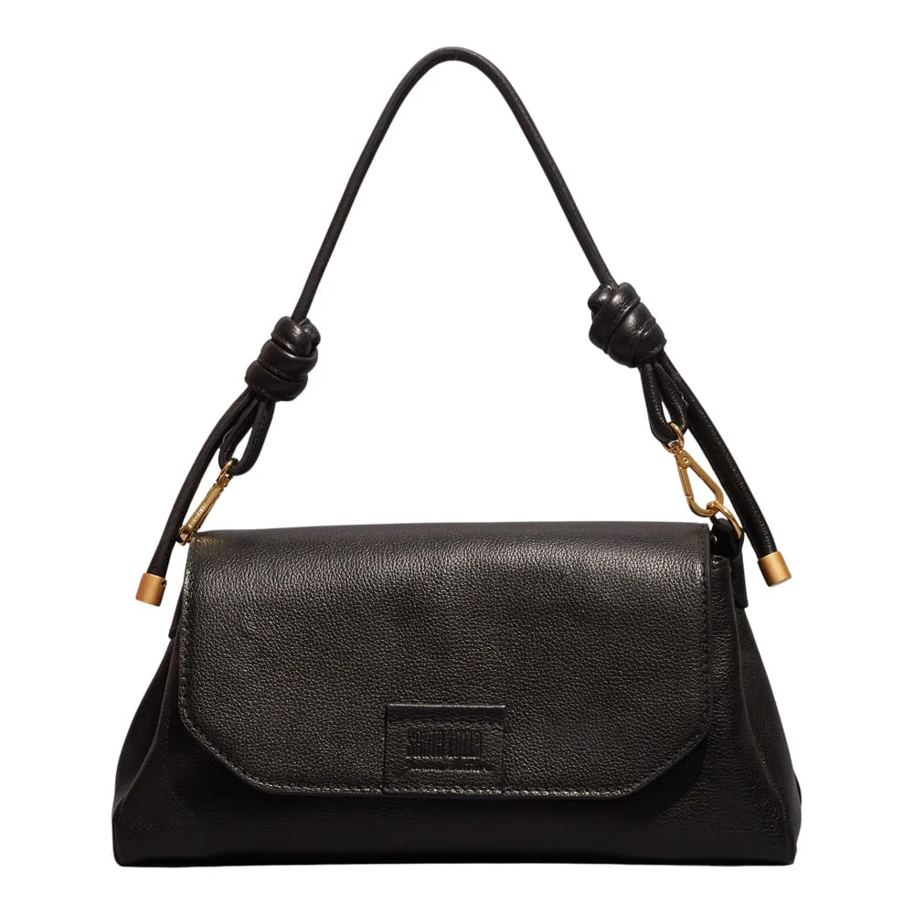 Bolsa Pequena Couro Floater Preta Alça De Ombro - vista 1 de 3