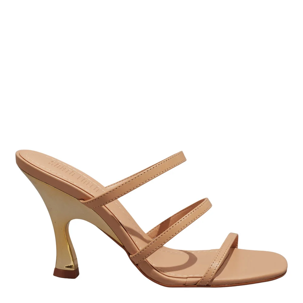 Mule couro nobre soft beige - vista 1 de 3