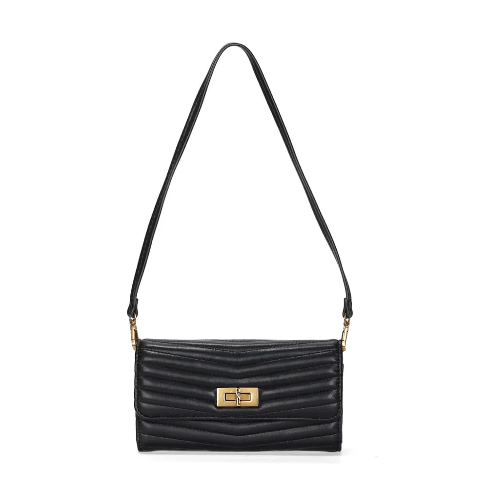 Bolsa Carteira Soft Preto Alça De Ombro - vista 1 de 3
