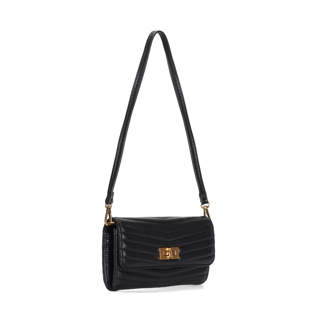 Bolsa Carteira Soft Preto Alça De Ombro - vista 2 de 3