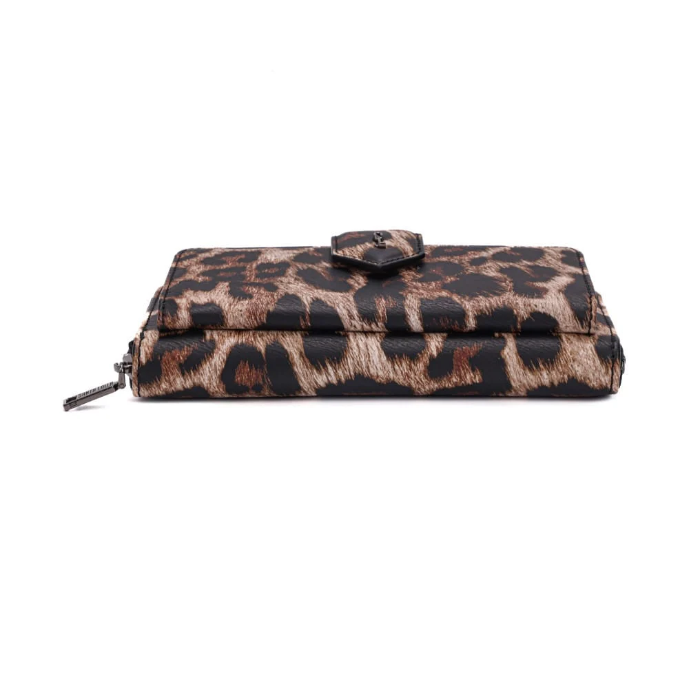Carteira Animal Print Alça Transversal Corrente - vista 6 de 7