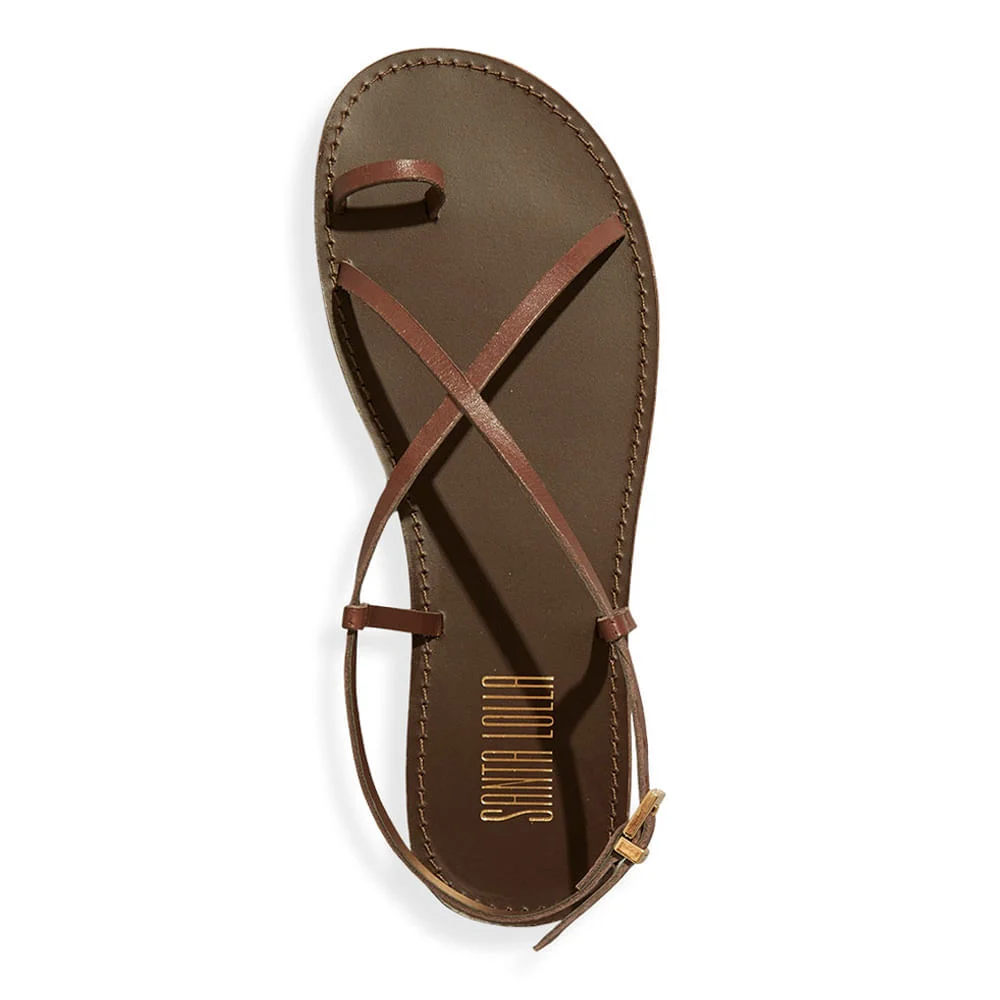 Rasteira De Dedo Couro Nobre Soft Marrom Dark - vista 4 de 4