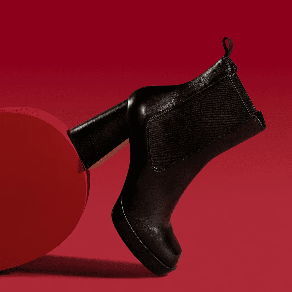 Bota Chelsea Couro Preto Salto Grosso - vista 1 de 4