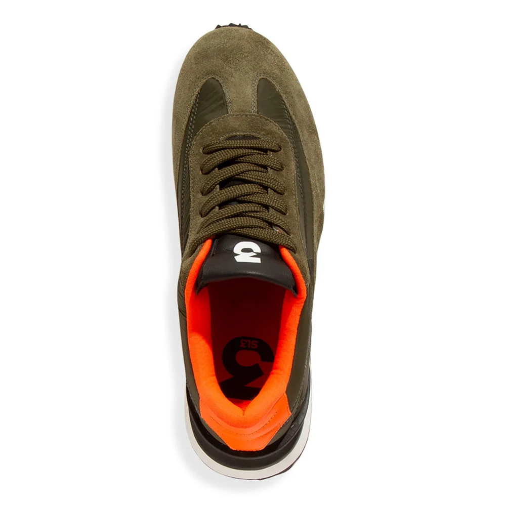 Tênis Jogger Masculino Couro Camurça Verde Oliva - vista 4 de 4