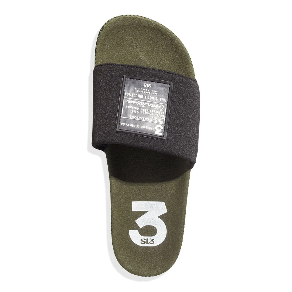 Chinelo Slide Masculino Borracha Verde Militar - vista 4 de 4
