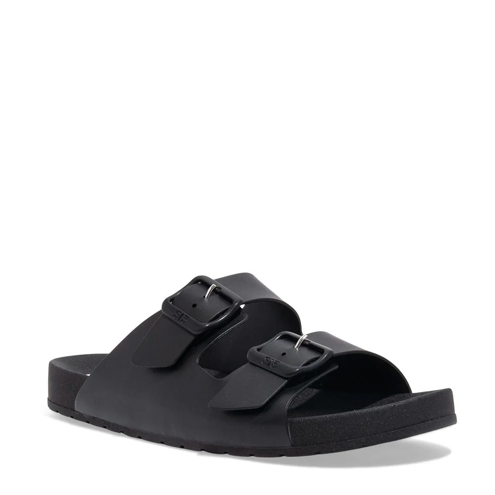 Chinelo Slide Fivela Masculino Borracha Preto - vista 2 de 3