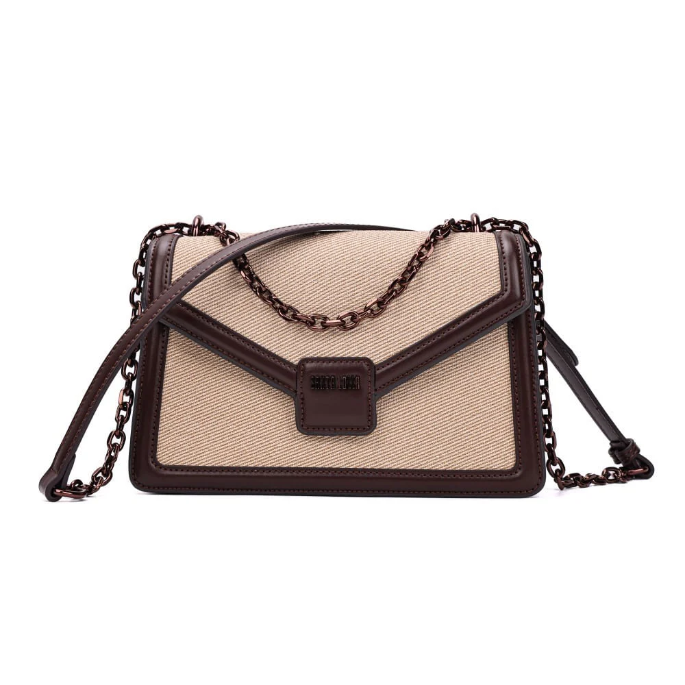 Bolsa Material Canvas Marrom Dark Alça Transversal - vista 1 de 7