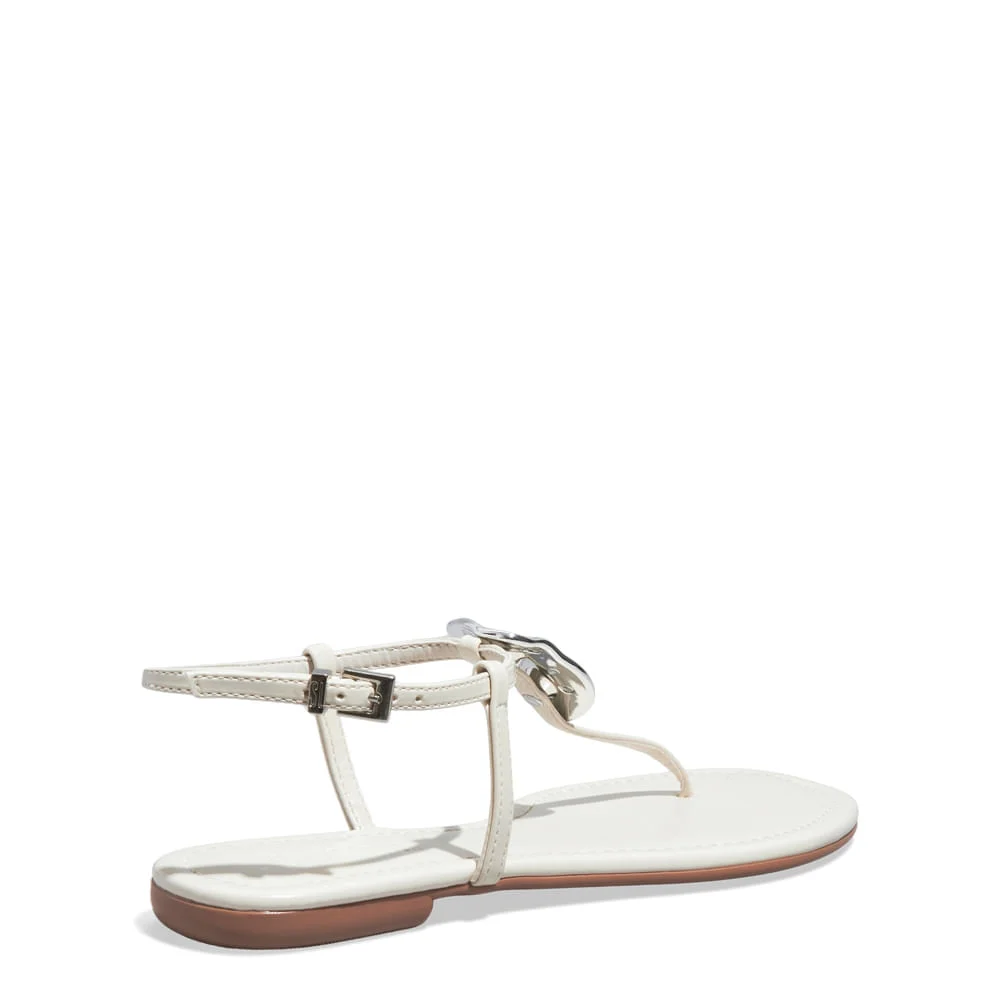 Rasteira Napa Madri Off White Metal Orgânico - vista 4 de 5