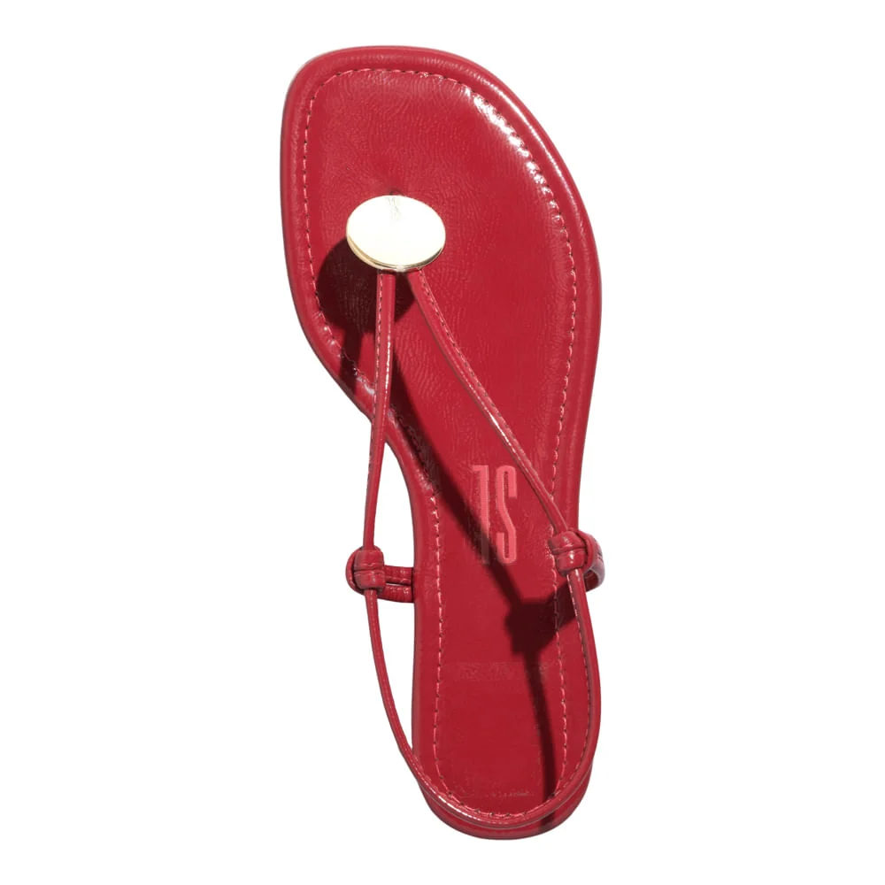 Rasteira Verniz Show Vermelho Cherry - vista 4 de 5