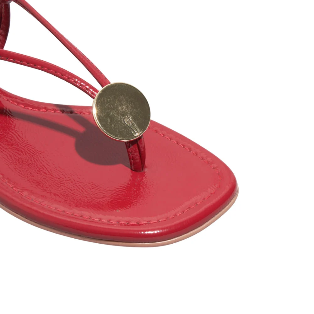 Rasteira Verniz Show Vermelho Cherry - vista 5 de 5