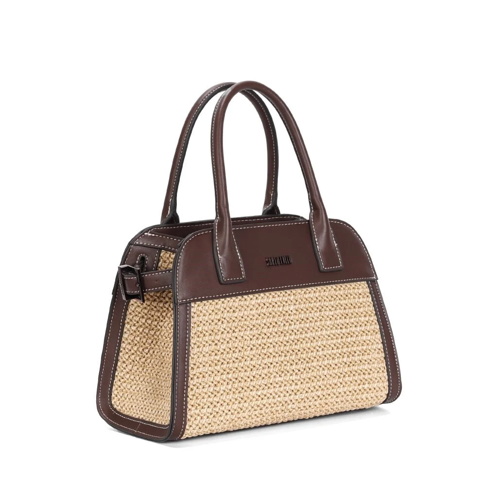 Bolsa Tramado Marrom Cocoa Alça Dupla - vista 4 de 5