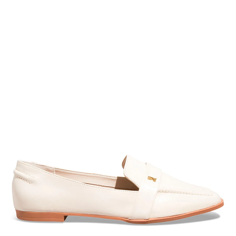 Mocassim Couro Nobre Soft Bico Quadrado Off White - vista 1 de 4
