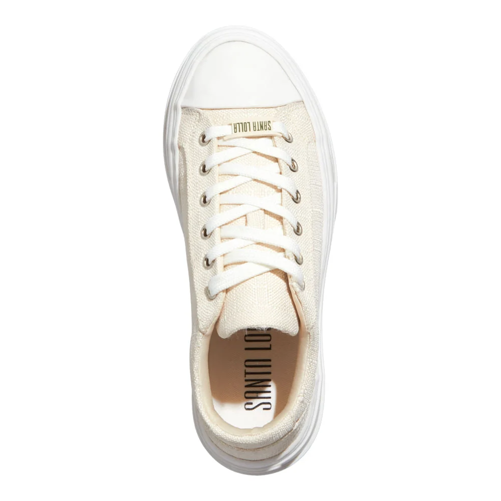 Tênis Linho Tecido Copacabana Off White - vista 4 de 4