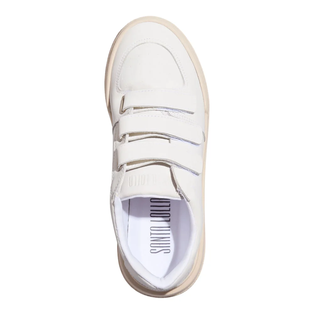 Tênis Couro Confort Branco Velcro - vista 4 de 4