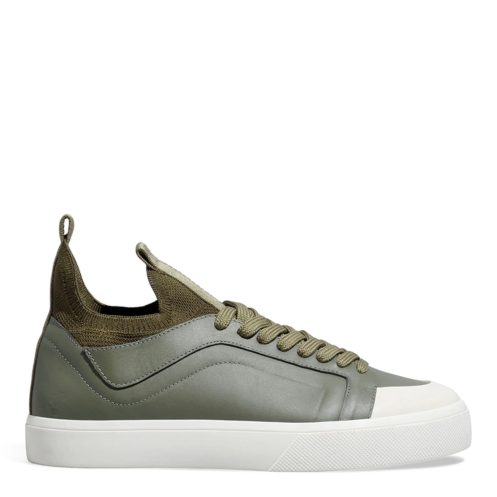 Tênis Masculino Couro Confort Knit Verde - vista 1 de 4
