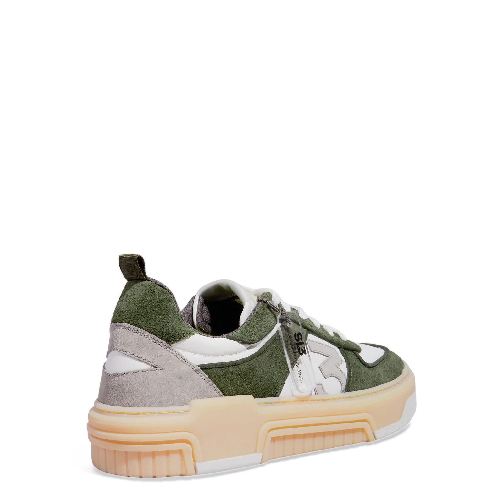 Tênis Masculino Couro Camurça Verde - vista 3 de 4