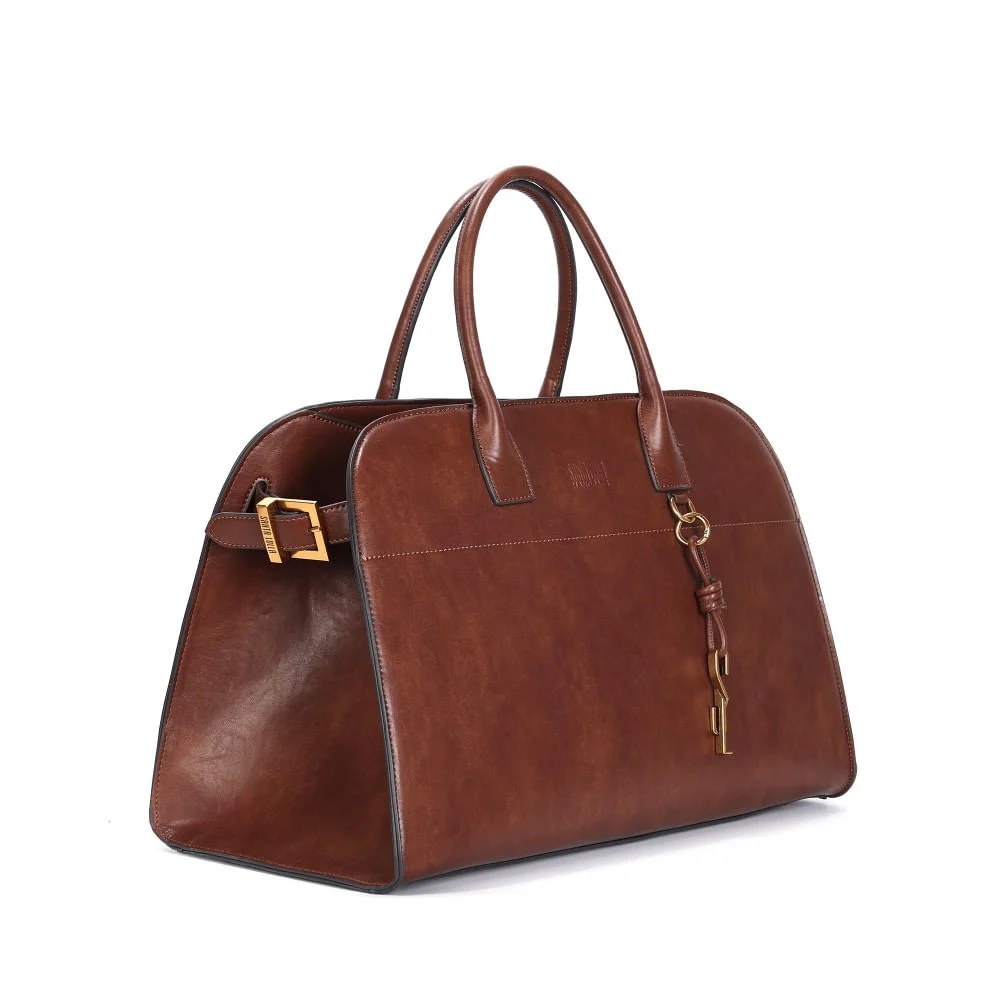 Bolsa Grande Rustico Marrom Alça Ombro - vista 2 de 5