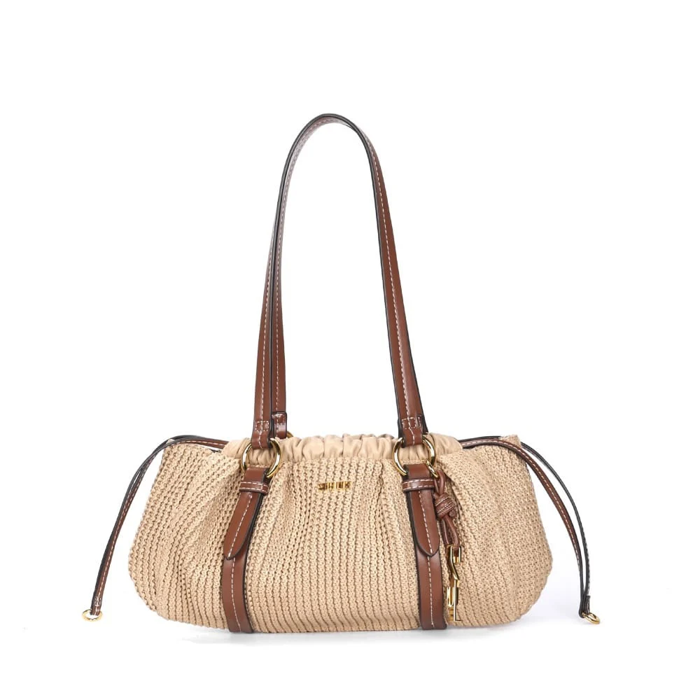 Bolsa Tramado Bege Alça Ombro - vista 1 de 3