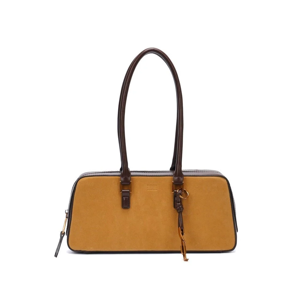 Bolsa Camurça Amarelo Mostarda Alça Ombro - vista 1 de 5